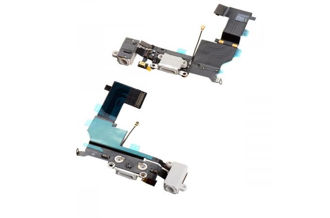 Шлейф для iPhone SE с разъемом зарядки + разъем гарнитуры (белый) HQ