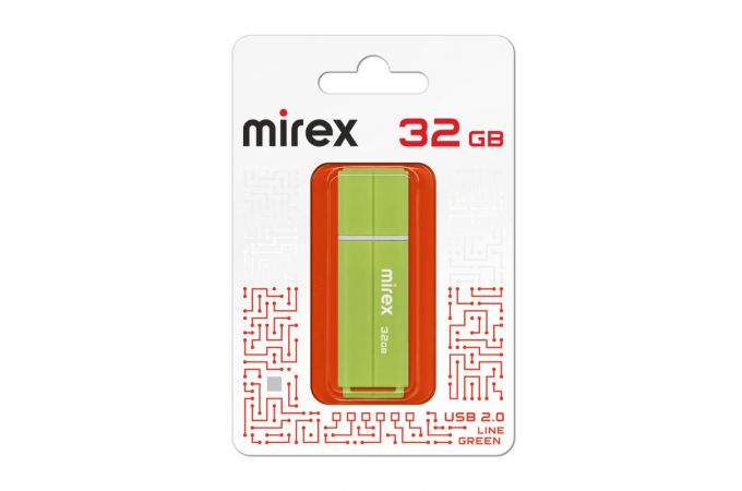 Флешка USB 2.0 Mirex LINE GREEN 32GB (ecopack)