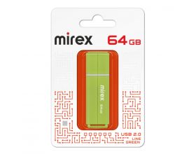 Флешка USB 2.0 Mirex LINE GREEN 64GB (ecopack)