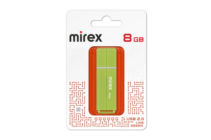 Флешка USB 2.0 Mirex LINE GREEN 8GB (ecopack)