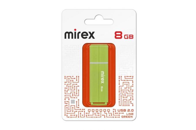 Флешка USB 2.0 Mirex LINE GREEN 8GB (ecopack)