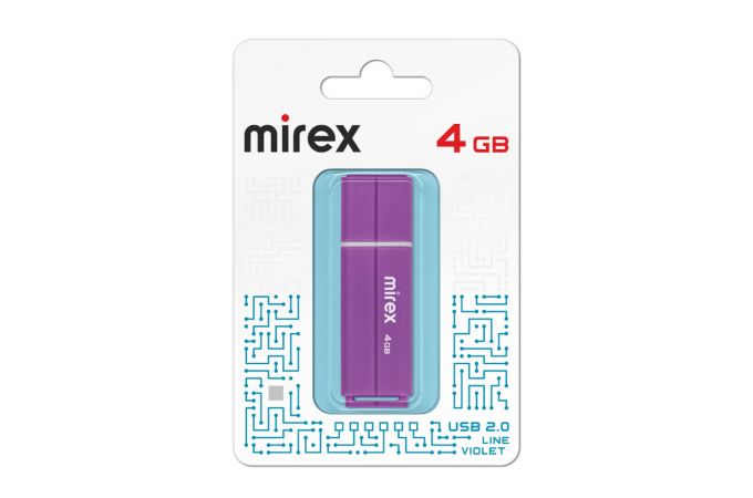 Флешка USB 2.0 Mirex LINE VIOLET 4GB (ecopack)