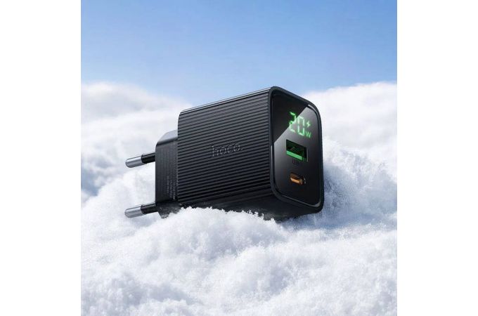 Сетевое зарядное устройство HOCO CS83A Excellent PD20W+QC3.0 с цифровым дисплеем (черный)