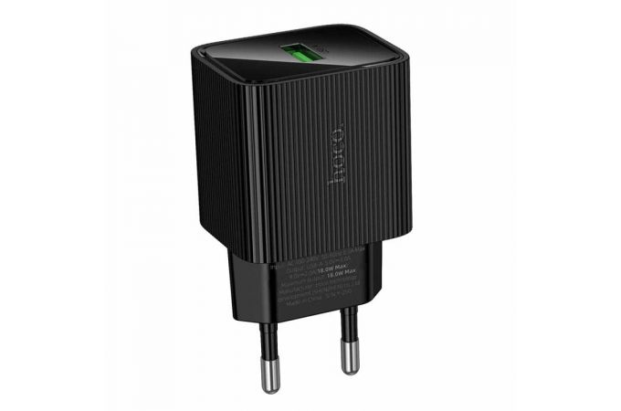 Сетевое зарядное устройство HOCO CS81A Excellent single port QC3.0 с цифровым дисплеем (черный)