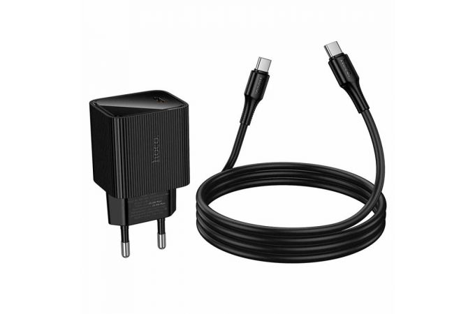 Сетевое зарядное устройство USB-C HOCO CS82A Excellent single port PD20W charger with digital display set (черное)