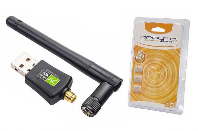 Wi-Fi адаптер 600Mb/s 2-х канальный (2,4GHz, 5GHz) с антенной Орбита OT-PCK27