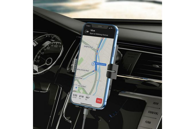 Держатель автомобильный для телефона HOCO CA80 Buddy smart wireless charging car holder черный