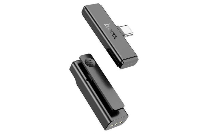 Микрофон беспроводной петличка HOCO S31 Stream wireless microphone + receiver Lightning серый