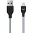 Кабель USB - Lightning Prime Line (7225) Apple 8-pin (серый) нейлон