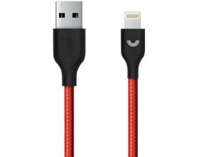 Кабель USB - Lightning Prime Line (7227) Apple 8-pin (красный) нейлон