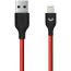 Кабель USB - Lightning Prime Line (7227) Apple 8-pin (красный) нейлон