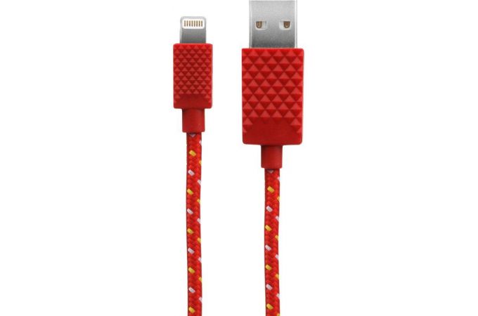 Кабель USB - Lightning Qumo (23597) Apple 8-pin MFI, 0.15м (красный)