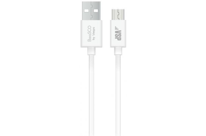 Кабель USB - MicroUSB BoraSCO (34849) 2A (белый) 1м
