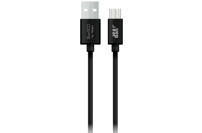 Кабель USB - MicroUSB BoraSCO (37339) (черный) 1м