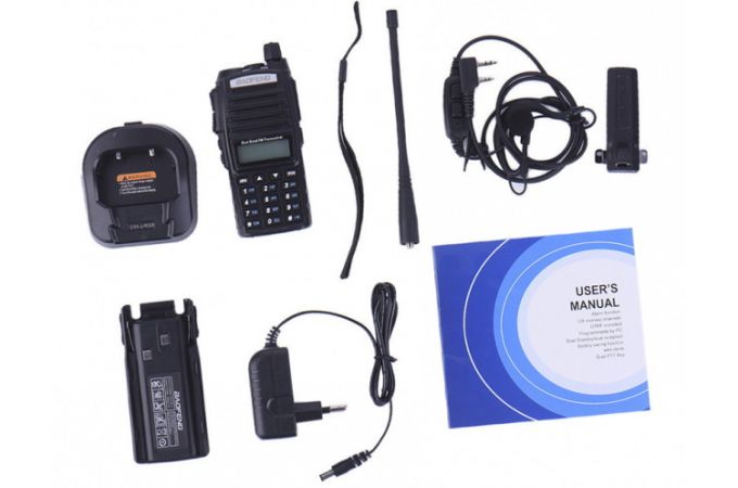 Рация Baofeng UV-82 двухдиапазонная UHF и VHF 5W, 128 каналов,  (400-520 +136-174 MHz) (LPD+PMR)
