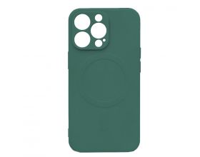 Чехол для iPhone 14 Pro Max (6.7) MagSafe (темно-зеленый)