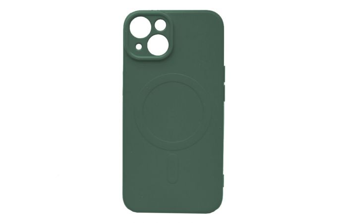 Чехол для iPhone 14 (6.1) MagSafe (темно-зеленый)