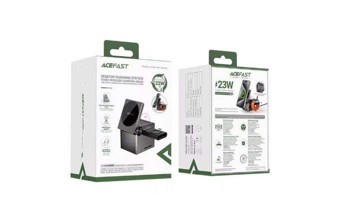 Беспроводное зарядное устройство ACEFAST E18 Rudik's Cube 3-in-1 Wireless Charging holder metal (Серый)
