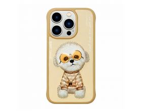 Чехол для iPhone 16 pro Nimmy Пес в очках (Бежевый)