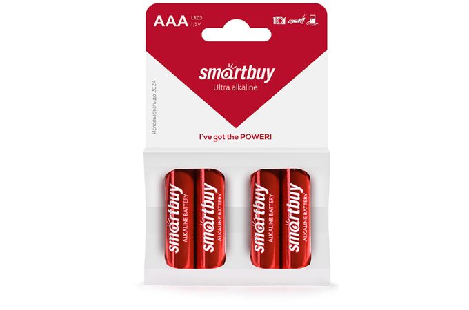 Батарейка алкалиновая Smartbuy LR03/286 BL4 4/ААА цена за 4 шт