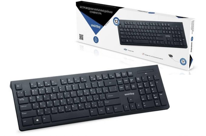 Клавиатура беспроводная мультимедийная Smartbuy ONE 206 (SBK-206AG-K) (черный)