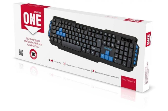 Клавиатура беспроводная мультимедийная Smartbuy ONE 231 (SBK-231AG-K) (черный)