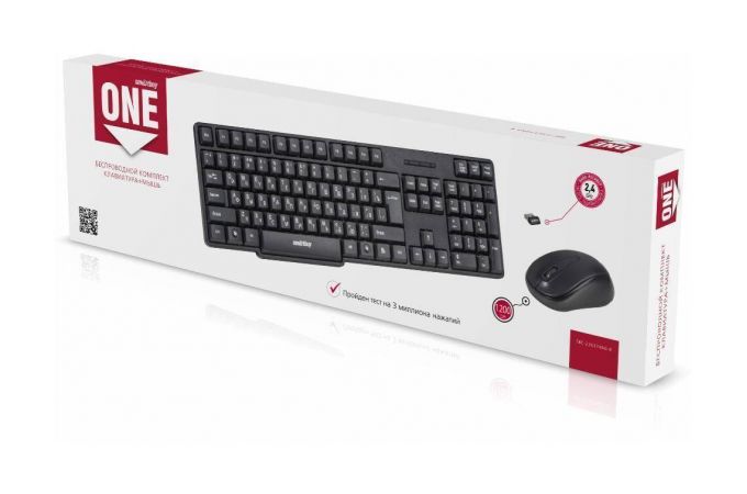 Комплект клавиатура+мышь беспроводной Smartbuy ONE 236374AG  (SBC-236374AG-K) (черный)