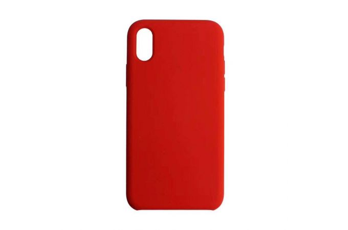 Чехол для iPhone XR Silicone Case Soft Touch открытый низ (ярко-красный) 14