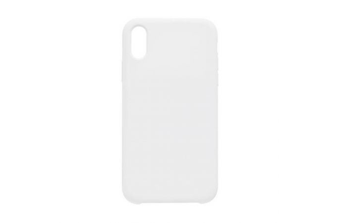 Чехол для iPhone XR Silicone Case Soft Touch 9 открытый низ (белый)