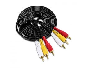 Кабель аудио видео 3 RCA (папа - папа) 3 м (RCA302)