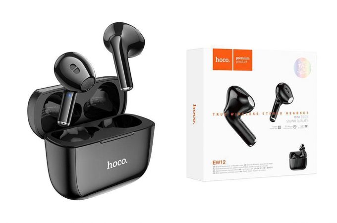 Наушники вакуумные беспроводные HOCO EW12 Clear sound true wireless BT headset Bluetooth (черный)