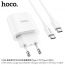 Сетевое зарядное устройство USB-C + кабель Type-C HOCO C94A Metro PD 20W+QC 3.0 (белый)