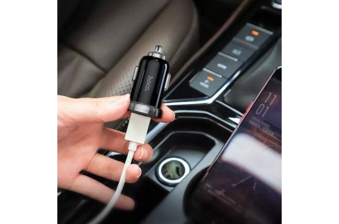 Автомобильное зарядное устройство АЗУ USB + USB-C HOCO Z44 Leading PD20W+QC3.0 (черный)