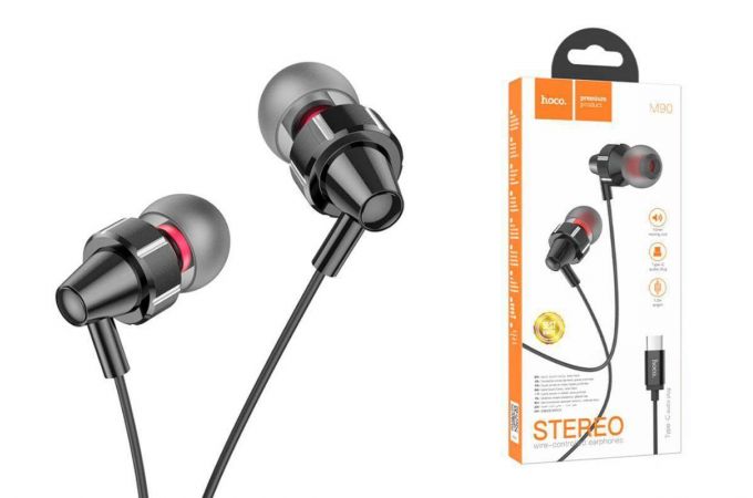 Наушники вакуумные проводные HOCO M90 Delight штекер Type-C (черный)