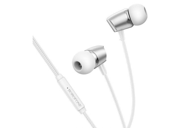Наушники вакуумные проводные BOROFONE BM66 New sound (серебристый)