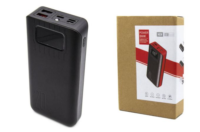 Универсальный дополнительный аккумулятор Power Bank KRAFT (20000 mAh) (черный)