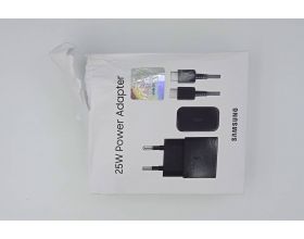 Сетевое зарядное устройство USB-C + кабель Type-C 5A Samsung PD25W (or.)  (черный) Super Fast Charge EPT2510NBEGEU (УЦЕНКА! МЯТАЯ УПАКОВКА)