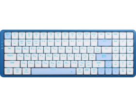 Клавиатура игровая беспроводная Redragon Eva Pro RU белый-синий RGB / BT / 2.4G / тонкая