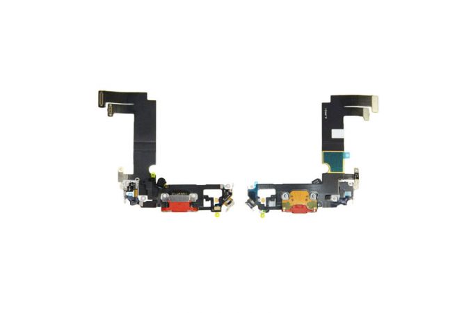 Шлейф для iPhone 12 mini с разъемом зарядки (красный) org (орг)