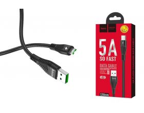 Кабель USB - USB Type-C HOCO U53, 5A (черный) 1,2м (в оплетке)