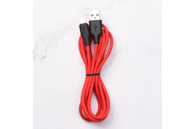 Кабель USB - Lightning HOCO X21 PLUS, 2,4A (черно-красный) 2м (силиконовый)