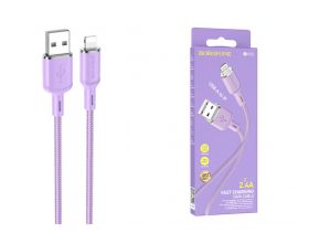 Кабель USB - Lightning BOROFONE BX90 2,4A (фиолетовый) 1м