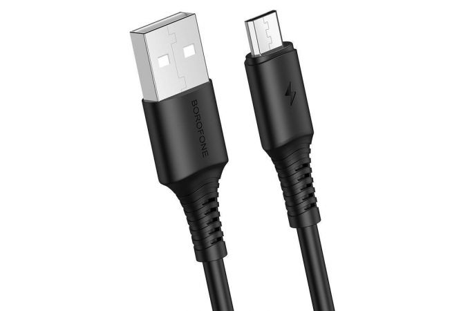 Кабель USB - MicroUSB BOROFONE BX47 2,4A (черный) 1м