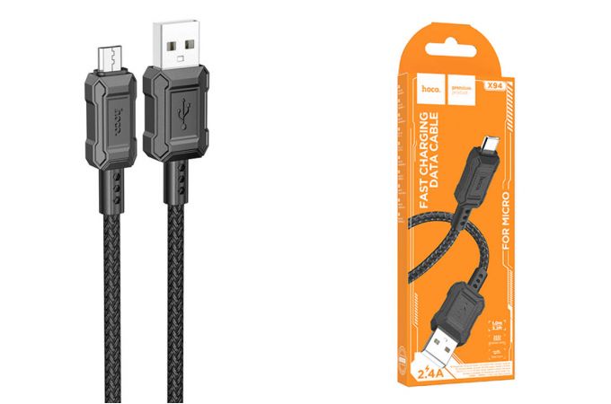 Кабель USB - MicroUSB HOCO X94 (черный) 1м