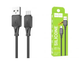 Кабель USB - MicroUSB HOCO X101 (черный) 1м силиконовый