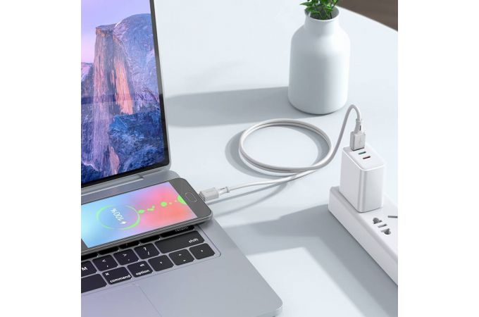 Кабель USB - MicroUSB HOCO X101 (серый) 1м силиконовый