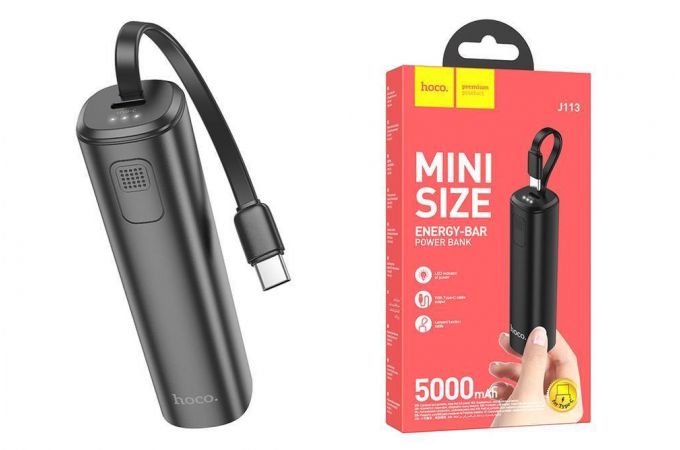 Универсальный дополнительный аккумулятор Power Bank HOCO J113 (5000 mAh) Type-c (черный)