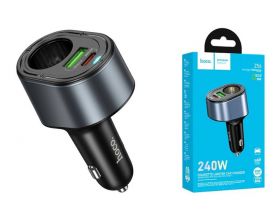 Автомобильное зарядное устройство АЗУ USB + USB-C HOCO Z56 Friend PD35W+QC3.0 cigarette lighter (черный)