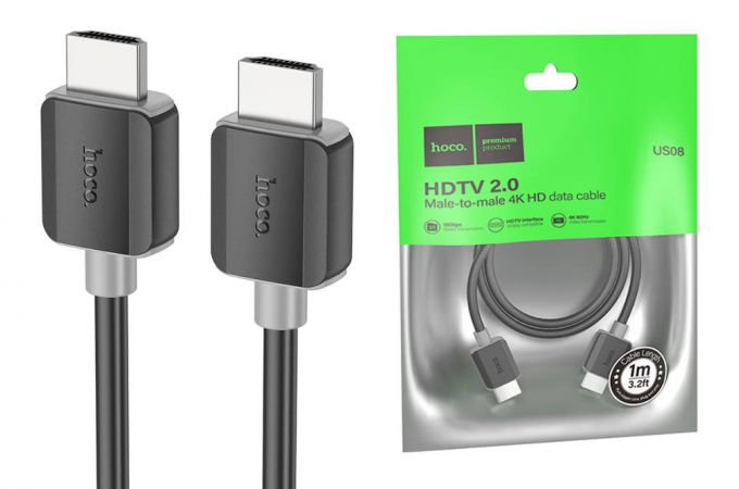 Кабель HDMI (папа - папа) 1 м (V2.0) HOCO US08