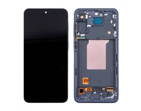 Дисплей для Samsung A556E Galaxy A55 5G в сборе с тачскрином + рамка (черный) OLED (Big glass)